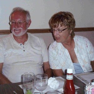 Doug & nancy whitten at 1st gathering dinner with 16 of the 20 in seneca Falls