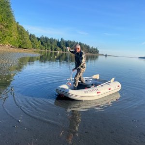 Media 'Maiden voyage with our new used dink! Low tide, about 3" of water' in album 'South Sequim Bay glamor shot'