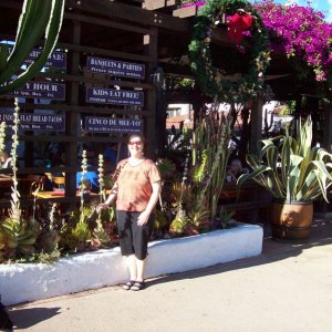 Old Town SD   Carolyn and flowers