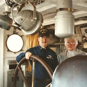 Me giving a tour of the bridge on CGC MARIPOSA