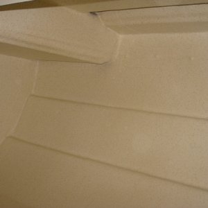 Inside the galley, starboard side after gelcoat completed today