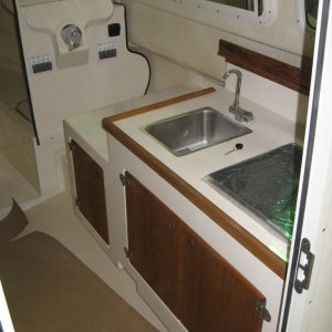 Media 'Interior shot with Galley, ready for QC' in album '22\' Cruiser with vacuum bagging process'