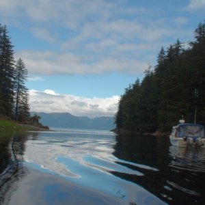 Looking out to Chatham Strait from Little Basket Creek