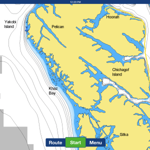 Tracks from Hoonah to Baranof Warm Springs Bay