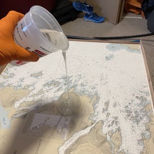 pouring the epoxy