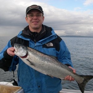 One of two blackmouth caught trolling at Point No Point by my buddy Greg on February 28, 2004.