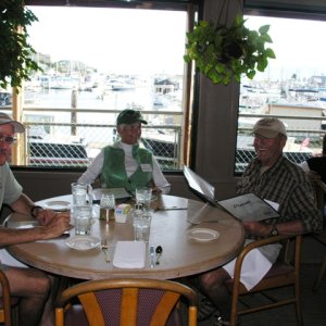 Brock, El & Bill waiting for breakfast.