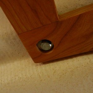 Media 'The ONLY attachments to the boat are the existing handrail bolts.' in album 'Made shelf from cherry lumber.'