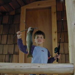 Mason's 14" Cutthroat and his cabin