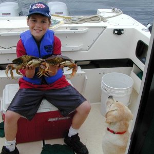 (Mason C. Bailey) Scouts 2nd boat trip and 1st time crabbing for the season.  7/2/05