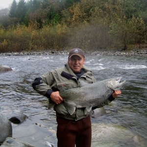 Fishing buddy Rich with a King that he released up in BC.  2006