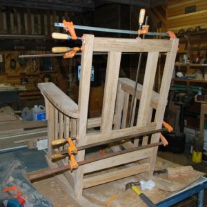 Projects other than fishing, a Rocking chair made from an oak tree that I cut down in our yard. 2010