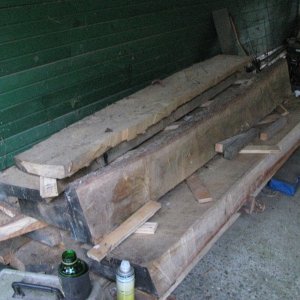Media 'Rough cut oak before milling.' in album 'Drawers under the front seat.'