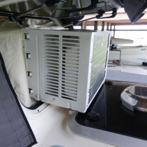 Here is the outside of the unit sitting on the hatch hinges.