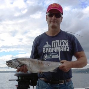 2nd Coho caught on friday before memorial day weekend at picnic pt.  8/29/15
