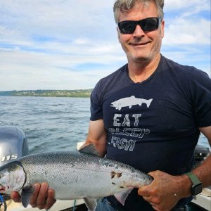 Media 'Another silver' in album 'Baby Island Blackmouth caught on 10/7/06, one on a 4" glow sliver horde plug and one on a coyote spoon / hot spot flasher combo.  released plent of shakers'