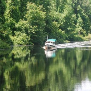 'Munchkin' is the first in the parade of the C-Dory family to arrive at the NC Visitor's Center on the Dismal Swamp Canal at 1422L on Saturday, 20 May 2011.