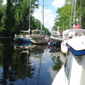 Media 'Raft up at Dismal Swamp Visitor Center' in album ''Munchkin' is the first in the parade of the C-Dory family to arrive at the NC Visitor's Center on the Dismal Swamp Canal at 1422L on Saturday, 20 May 2011.'