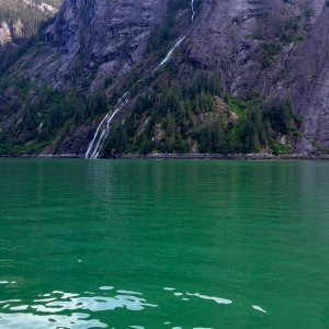 Emerald green waters below waterfall in Fords Terror