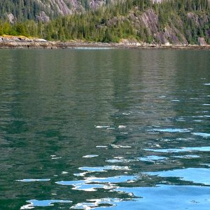 View of narrow channel white water