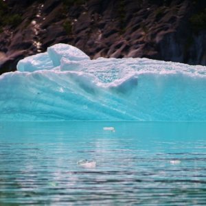 Blue ice in iceberg