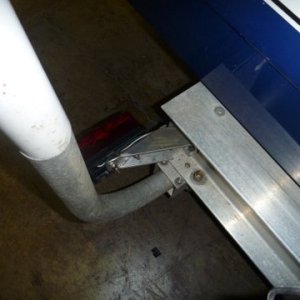 Media 'did both sides we have over 20k on our trailer. Don't want cheap brackets breaking and losing licence plate or letting LED lights get road rash.' in album 'P1000486 Some scrap 3 x 4" aluminum angle 1/2" stainless u-bolt 35 dollar stainless turnbuckle, short piece of chain, and a shackle.'