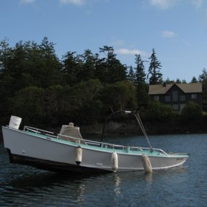 Bow Down #1.  This is how to tie your boat if you want to work on the prop, clean the bottom or do half the bottom paint.  Could be a little tilty in spots.