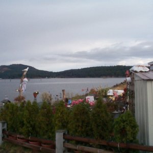 Media '(seabran) We spent our first night on the boat at a little RV park just north of Nanimo. The island in the background is were the miltary control offices are for the target practice area Whiskey Golf.' in album '(seabran) Karen and SeaSpray waiting for the ferry.'