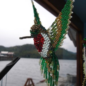 Media 'The artistic talents of the Bead Lady, Echo Bay' in album 'Evening launch at Blaine Marina'