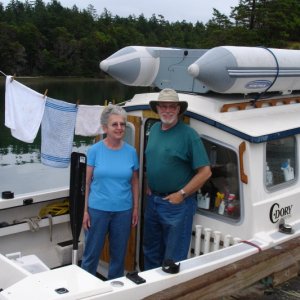 Media '1991 22' cruiser..Floyd & Carolyn.  Nice couple we met at Sucia.' in album 'Evening launch at Blaine Marina'