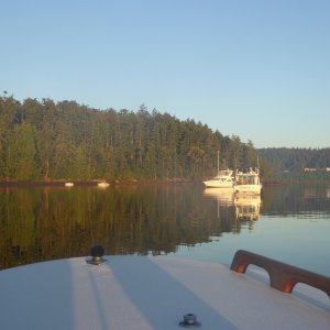 The other boats at Hope Island, Sunday morning at sunrise.