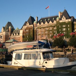 (Luna C) on the causeway in Victoria Harbor.  With Ding Bat riding on top.