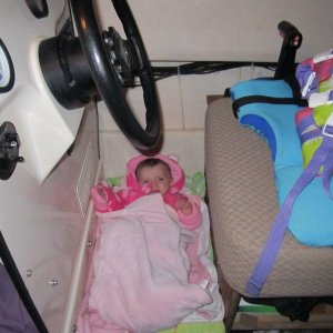 Media 'Foot rest- doubles as a kid's bunk. She grew out of this after two trips.' in album 'Catalina surf trip'