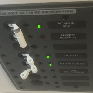 Media 'Shore power distribution panel' in album 'berth extender cushion added obviating need for dinette cushions'