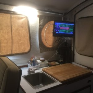 Media 'Wallas stove removed' in album 'berth extender cushion added obviating need for dinette cushions'