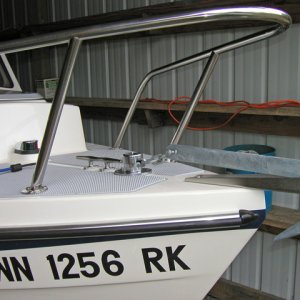Anchor rode deck pipe view