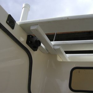 Looking up at the starboard side of the sun deck
