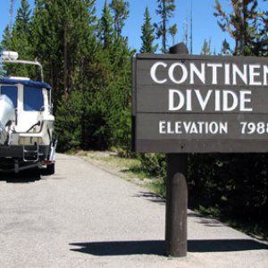 Crossing the Continental Divide, stopped for lunch