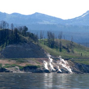 Steam Vent on the east side of the lake