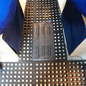 My security system.  It is a waterproof pressure sensitive mat that will sound the fog horn (through a relay) when the alarm is activated.