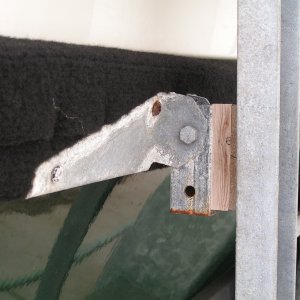 (Dora~Jean) Close-up, starboard cheek block (looks like some new SS hardware is in the forecast...)