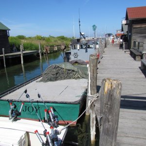 Media 'net boat working for Carlson Fisheries of Leland' in album 'Leeland Michigan,boat ramp at the northern  end of Lake Leelanau'