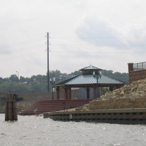 (Viewfinder) Riverboat landing in Dubuque, Iowa