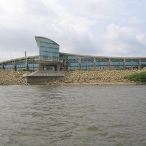 (Viewfinder) The new Dubuque Grand River Center from the main channel