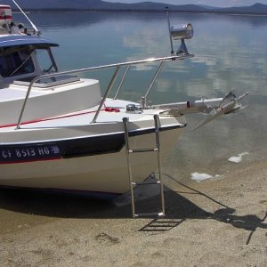 Beach ladder extended. This is a three rung Windline TDL-3X.