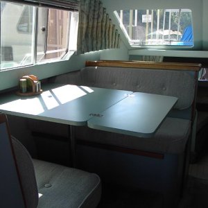 Dinette with table expanded.