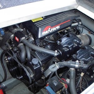 Starboard engine. Boat has 2 V-6's, 410 hp total.