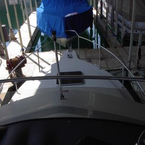 View forward from helm. (About 11 feet above water.)