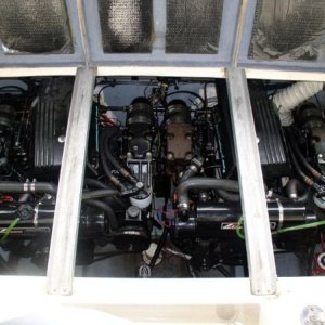 Twin V-6\'s x 205 = 410 HP.