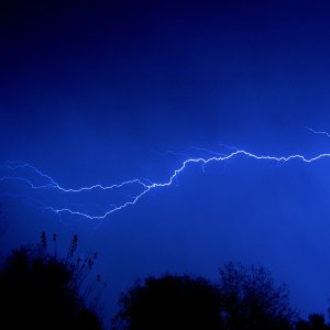 Now what were we supposed to do during a lightning storm?  Climb up on top of the cabin for a better look?